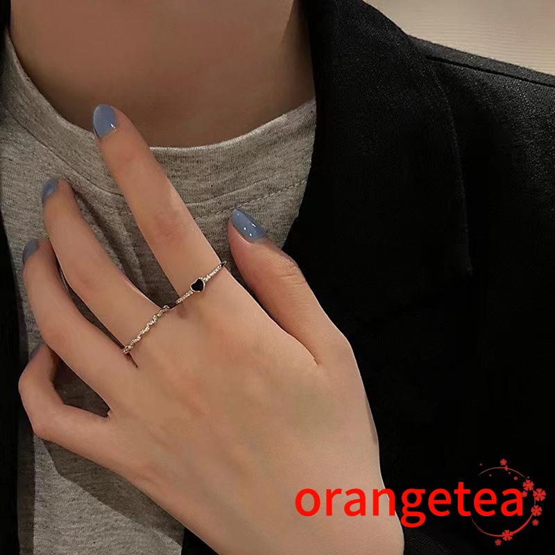 Nhẫn đeo ngón trỏ đính đá zircon màu đen thiết kế cá tính thời trang cho nữ