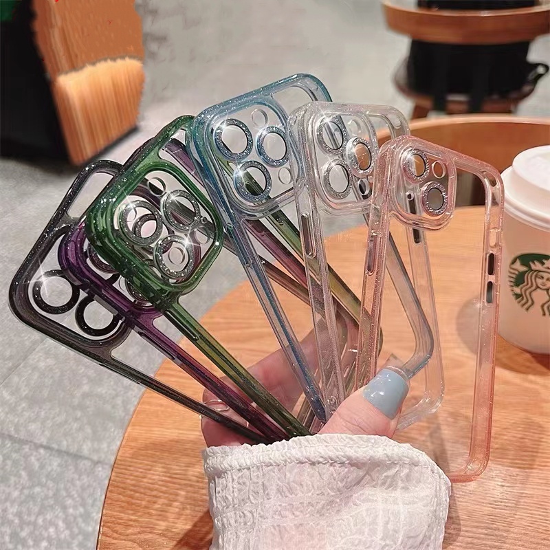 Ốp Điện Thoại iPhone 14 plus 13 12 11 Pro max case ốp lưng điện thoại iphone 14 promax Cứng Trong Suốt Chống Sốc Lấp Lánh Sang Trọng Cho