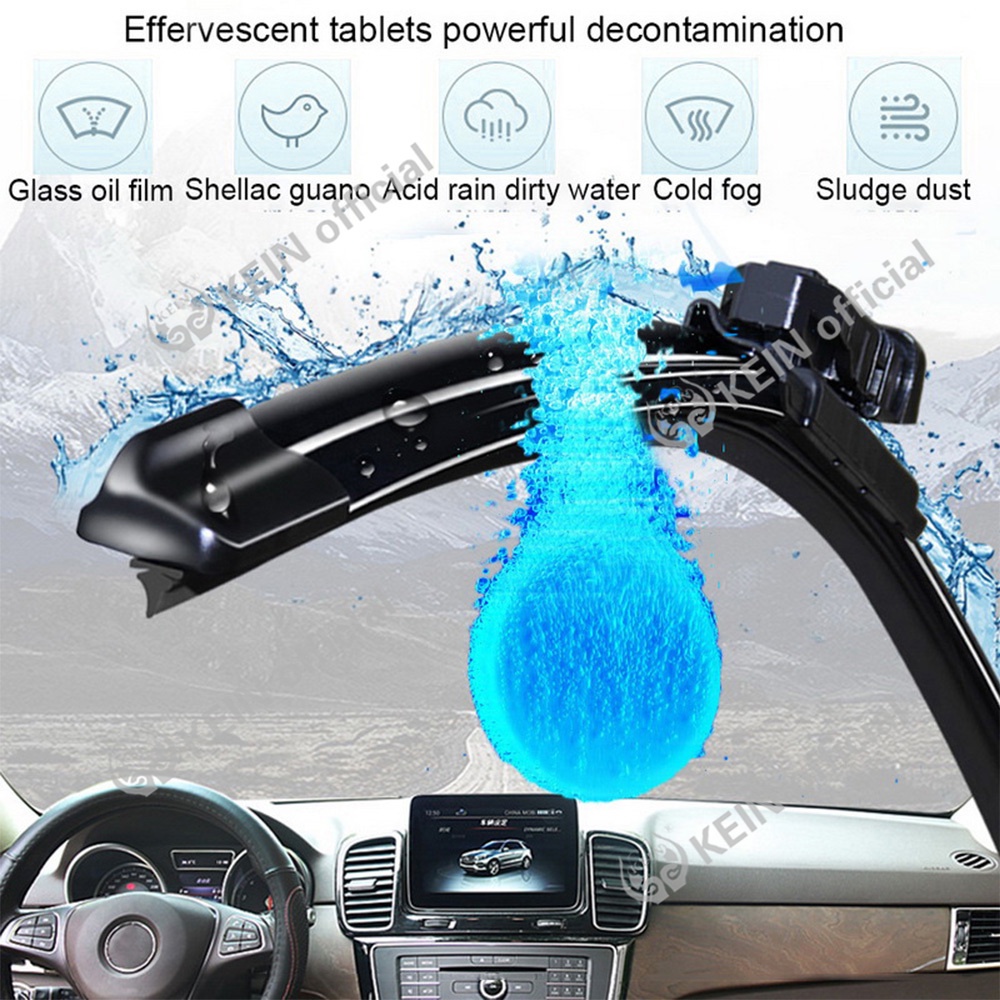 KEIN Efervescent Cleaning Tablet Cleaner Concentrated Tablet for Window Cleaning Single Dose Tractors Reservoir Up to 4 Liters Non-Tico