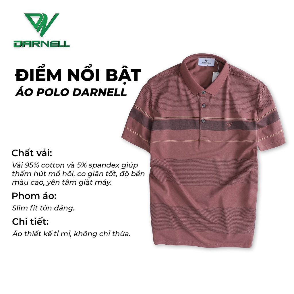 Áo thun polo nam DARNELL tay ngắn chất cotton sport lạnh cực mềm mại, nhẹ thoáng mát thấm hút mồ hôi tốt DN7402
