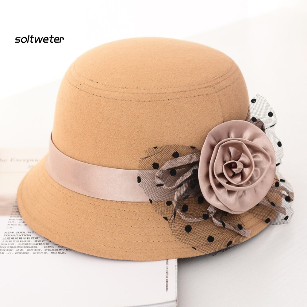 Mũ vành nhỏ đính hoa thời trang phong cách cổ điển cho nữ