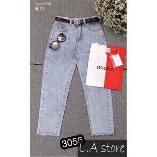 Quần baggy jean nữ rách lưng cao hot trend