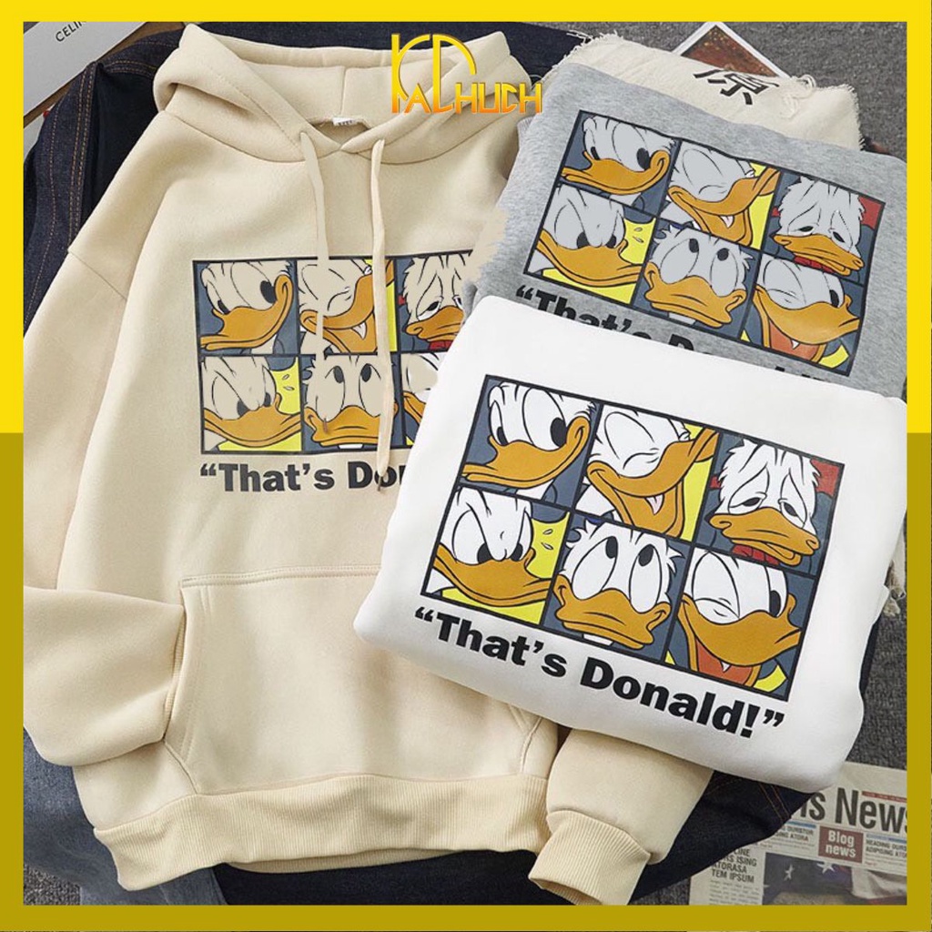 ÁO HOODIE NAM NỮ IN VỊT DONALS