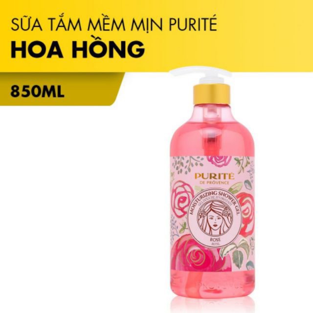 Sữa Tắm PURITE Hoa Hồng 850ml Tặng