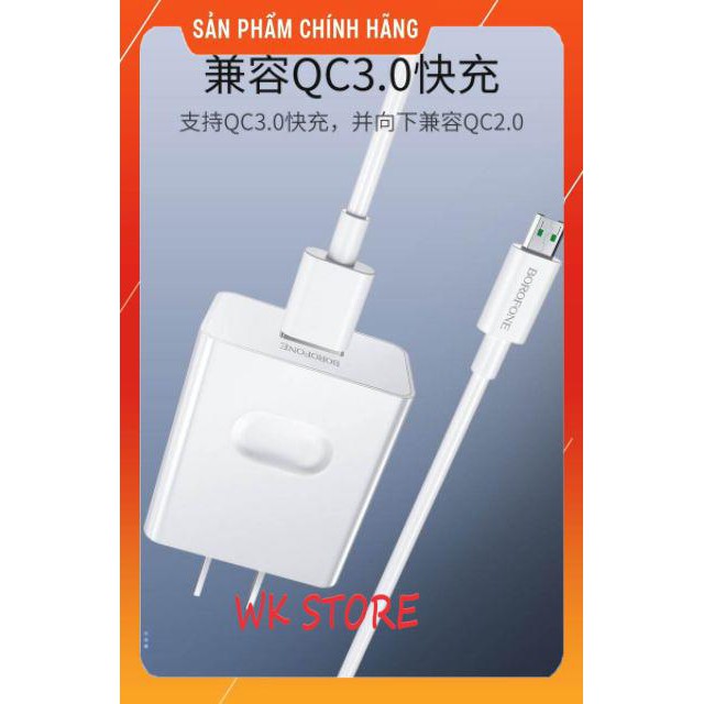 Bộ sạc nhanh Borofone 25w cho iphone, type c, samsung