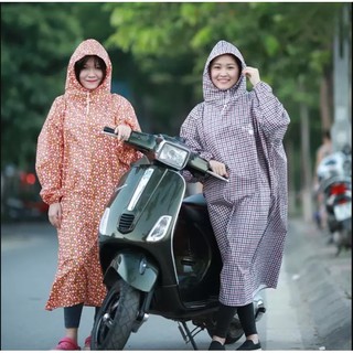 ÁO ĐI MƯA VẢI DÙ CAO CẤP VỚI HỌA TIẾT HOA VĂN TRẺ TRUNG- CHỐNG THẤM NƯỚC, CHỐNG BÁM BỤI