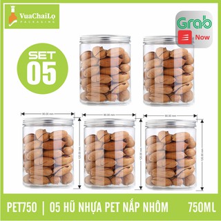 Hũ Nhựa Pet Nắp Nhôm 750ml ( set 5 chiếc )