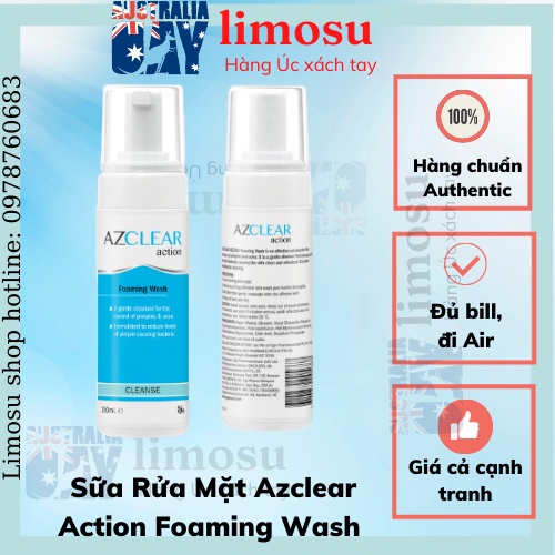 Sữa rửa mặt cho da dầu mụn nhạy cảm Azclear Action Foaming Wash 150ml