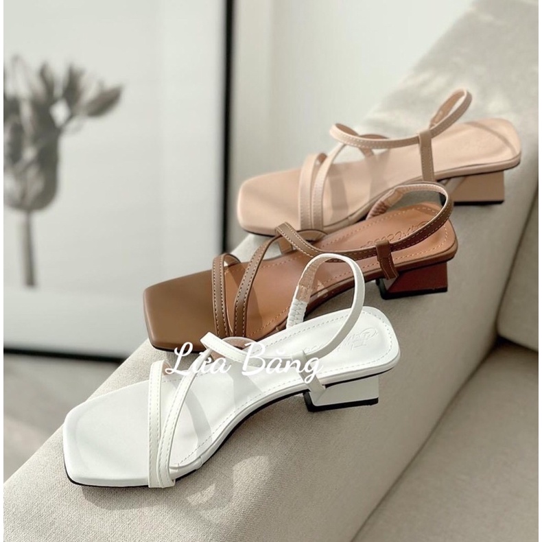 SANDAL CAO GÓT NỮ GÓT VUÔNG 3 PHÂN QUAI CHÉO MỚI L198