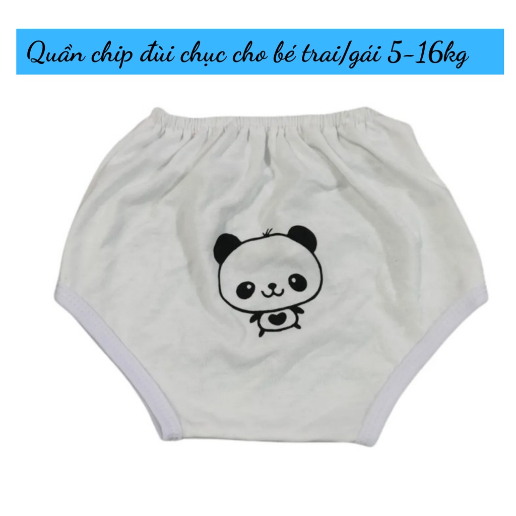 Quần chip đùi ngộ nghĩnh màu trắng cho bé 5-16kg, chất cotton mềm mát thấm hút tốt