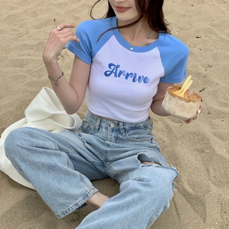 Áo thun croptop nữ dễ thương Cherry Baby phong cách Hàn Quốc