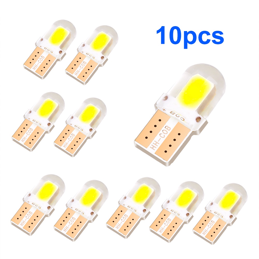 Set 10 Đèn Led T10 W5w 194 Canbus 4 / 6 / 12 Smd 12v Ánh Sáng Trắng Dành Cho Ô Tô