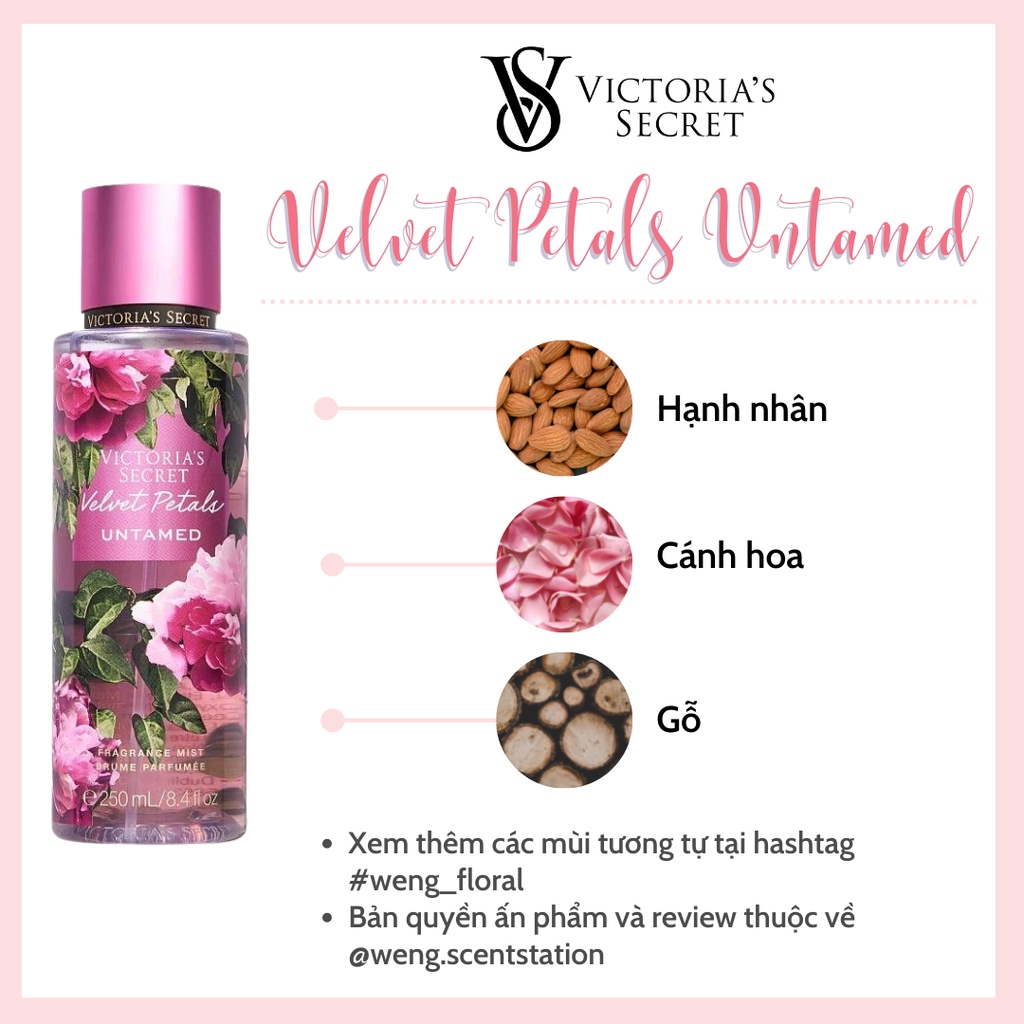 Xịt thơm toàn thân Victoria's Secret mùi Velvet Petals Untamed