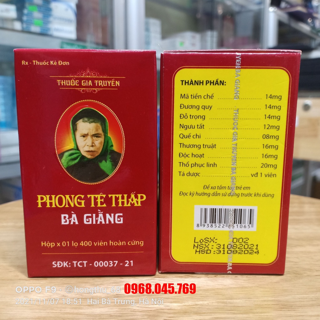 Phong Tê Thấp Bà Giằng có tác dụng với bệnh đau lưng, đau vai gáy, thoái hóa kh