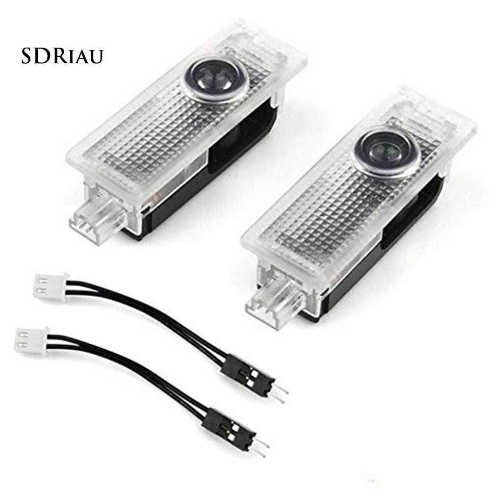 Set 2 đèn LED chiếu hình logo thời trang gắn cửa xe cho BMW kèm 2 dây cáp