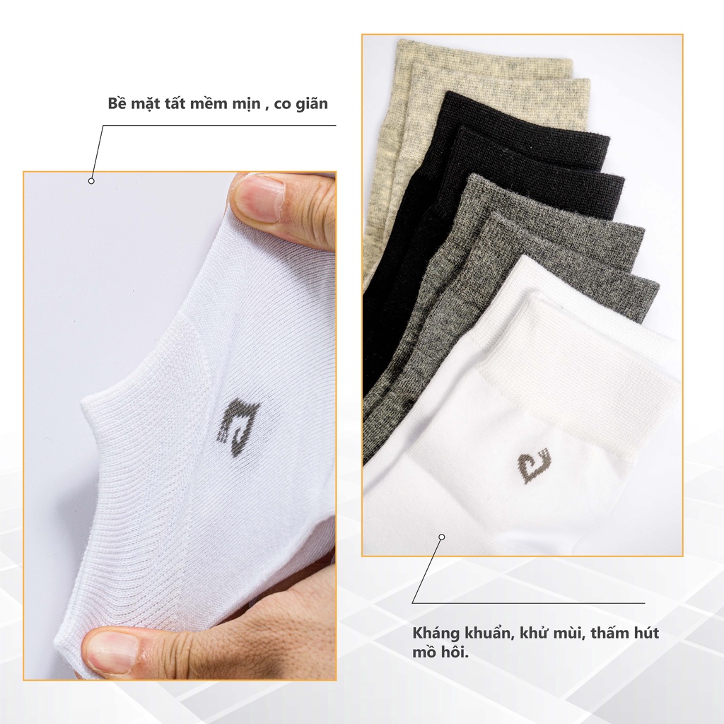 Tất Nam Công Sở Cổ Vừa Chất Liệu Cotton Kháng Khuẩn, Khử Mùi, Thấm Hút Tốt, Co Giãn 360 Độ Dias DT-503