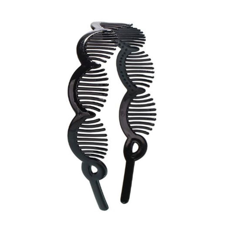 Giá Đỡ Lược Cài Tóc Bằng Nhựa Màu Đen Chống Trượt Tiện Dụng DIY