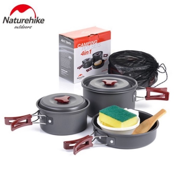 Bộ nồi nấu ăn dã ngoại NatureHike NH15T203-G 2-3 People Camping Cooking Set Dành cho 2-3 người