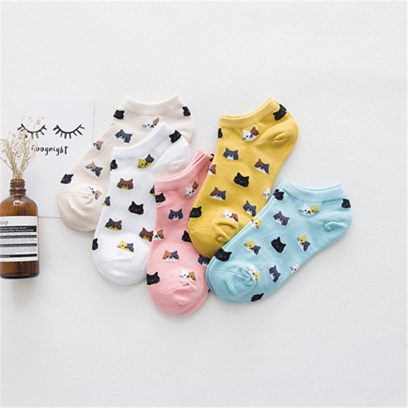 Bộ 5 đôi tất họa tiết hoạt hình xinh xắn ngộ nghĩnh dành cho nữ