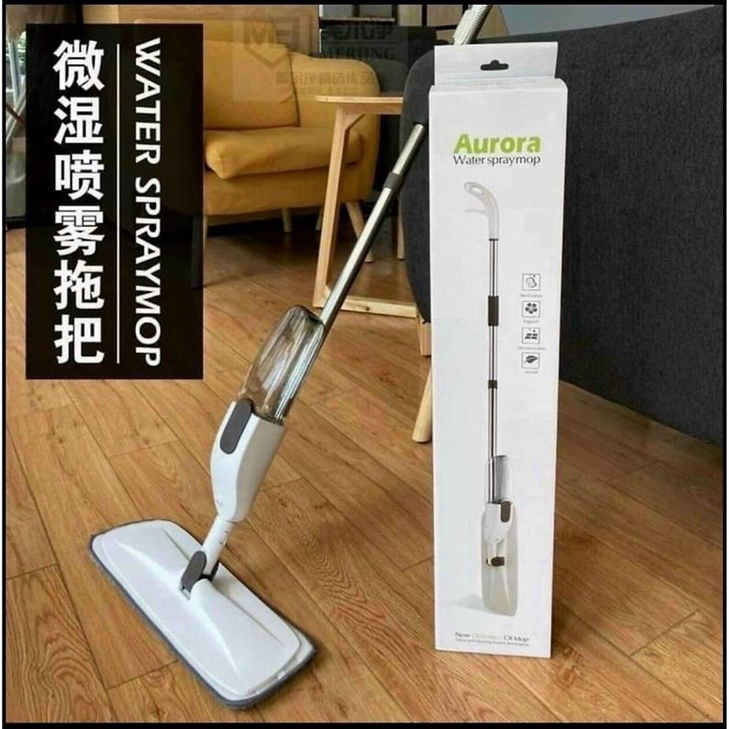 Chổi lau nhà phun sương, cây lau nhà đa năng thông minh 2 in 1 có bình xịt nước tự động xoay 360 độ