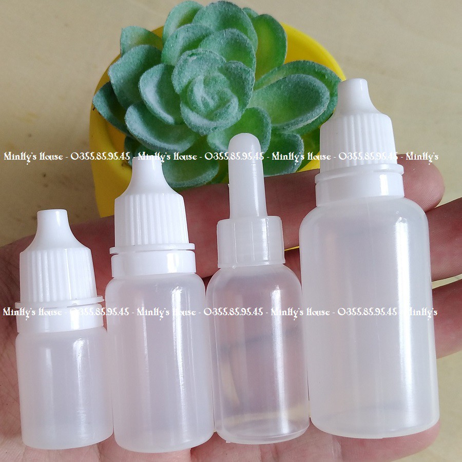 100 Lọ nhỏ mắt 5ml 10ml 20ml 30ml 50ml LOẠI LỌ DÀY - vỏ chai nhựa đựng thuốc, chiết mỹ phẩm du lịch