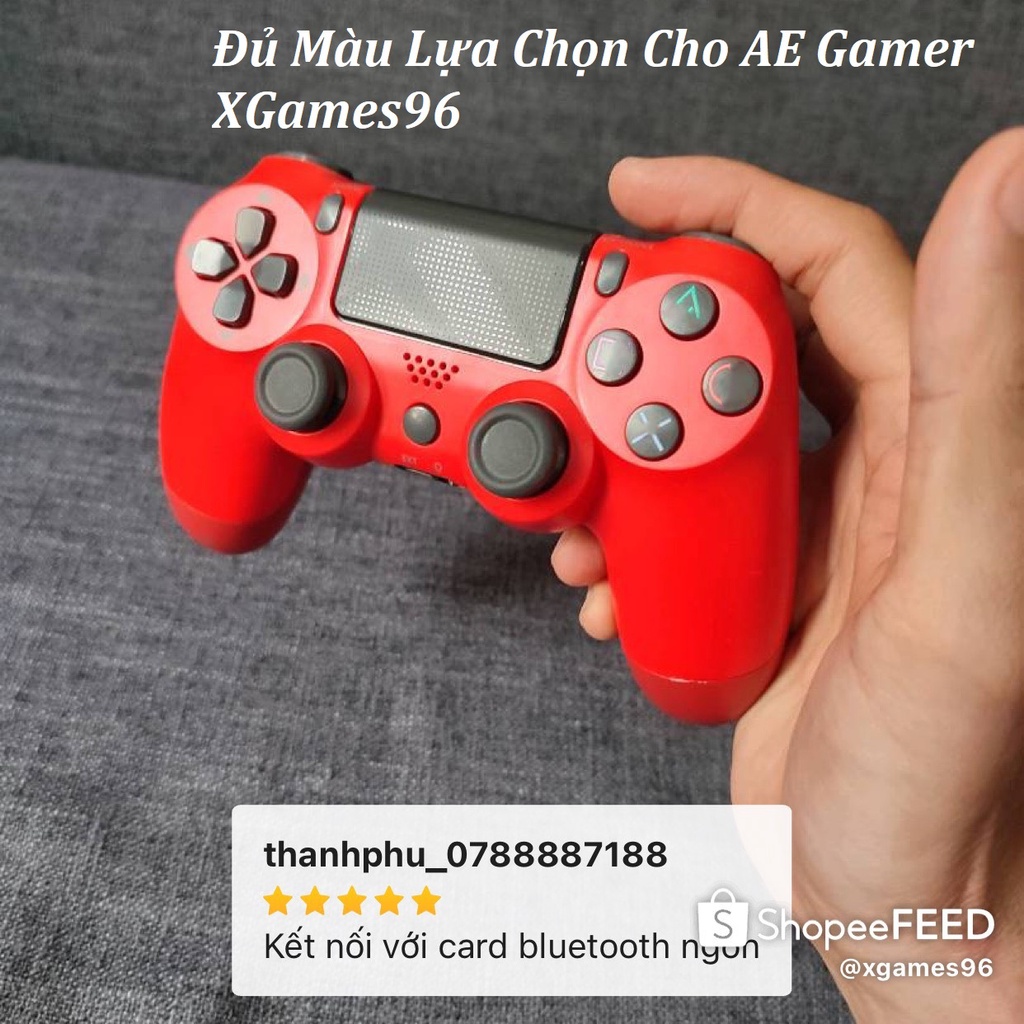 Tay cầm PS4 không dây loại tốt ✨Tặng kèm dây sạc chống nhiễu 1m✨ Tay cầm chơi game P4 cho PC, Laptop, chơi PES, FO4