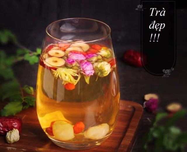 Combo 5 set Trà Hoa Dưỡng Nhan 6 Vị (Hoa Cúc- Nụ Hoa Hồng -Long Nhãn -Kỷ Tử-Táo Đỏ)
