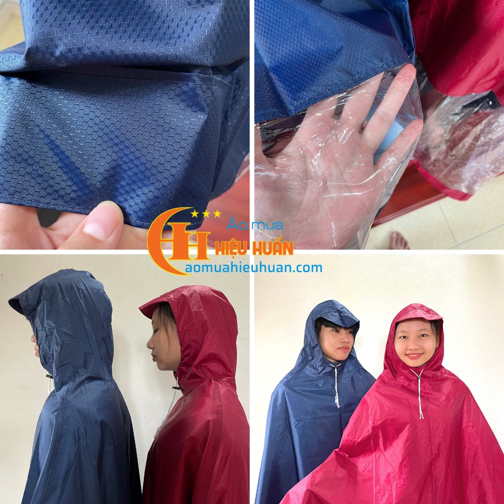 Áo Mưa 1 Người, 2 Người Choàng kính Vải Dù, Áo Mưa đi xe máy Aomuahieuhuan