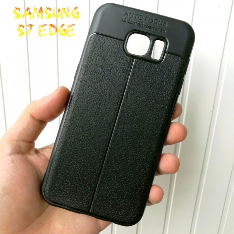 Samsung Galaxy S7 EDGE_ Ốp dẻo vân da sần chống sốc Autofocus
