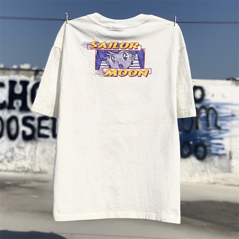 Sailor Moon Áo Thun Tay Ngắn Cổ Tròn In Hình Thủy Thủ Mặt Trăng Dành Cho Nam Và Nữ