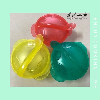 Bộ chén kèm muỗng nhựa ăn dặm cho bé