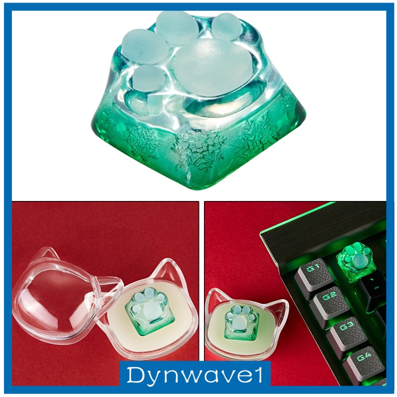 [DYNWAVE1] 3D Clear Resin Cat Paw Mechanical Keyboard Keycap for Cherry MX Spare Parts