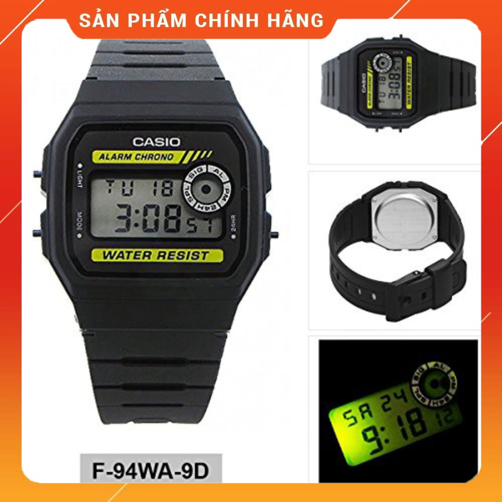 [CHẤT LƯỢNG] Đồng Hồ Nam/Nữ Casio F-94WA-9DG & F-94WA-8DG Huyền Thoại - Chống Nước - Tuổi Thọ Pin 7 Năm bảo hành 18 thá