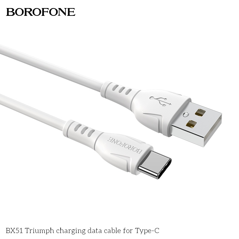 Dây sạc iphone Borofone BX51, Dây cáp sạc chống đứt gãy 2.4A dài 1 mét cho iphone/android