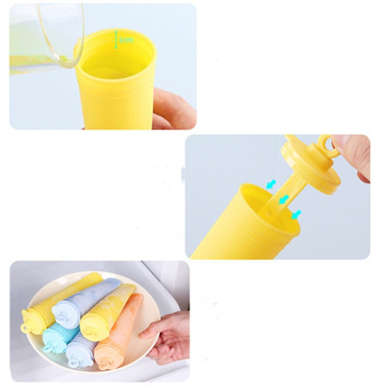 Silicone Ice Cream MoldLolly Maker DIY Multipurpose Jelly Yogurt Kitchen Tools Practical Cover
