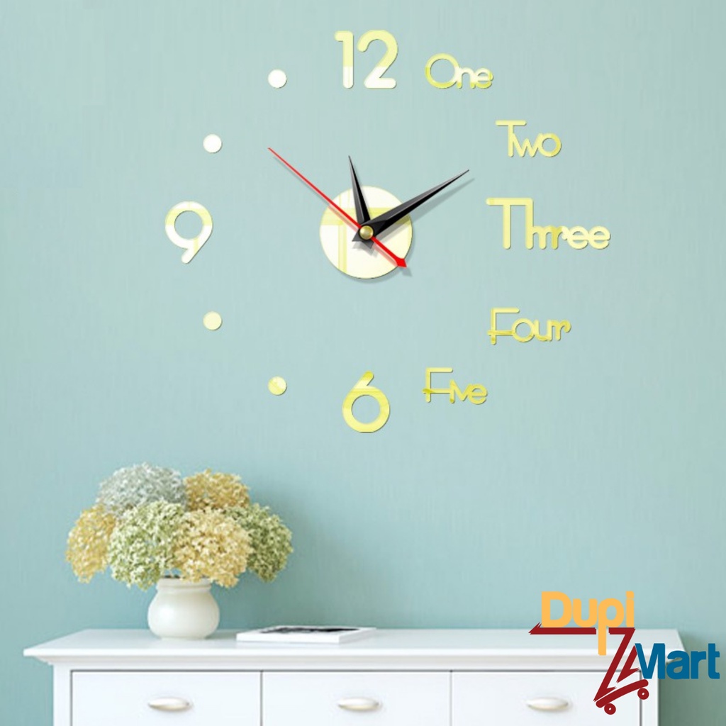 [Tặng Pin] Đồng Hồ Dán Tường Trang Trí Decor Phòng Khách Nhà Cửa - Đồng Hồ 3D Treo Tường Phong Cách Hiện Đại