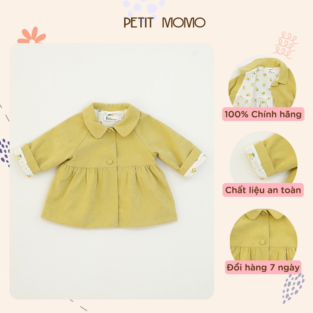 Áo Khoác Bé Gái 10 Tháng 5 Tuổi Dáng BabyDoll PETITMOMO Vải Nhung Chéo Cao Cấp H086