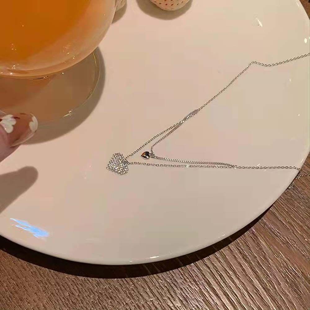 Vòng Cổ Choker Hai Lớp Bằng Hợp Kim Hình Trái Tim Ngọt Ngào Thanh Lịch VANES1 Dành Cho Bạn Nữ