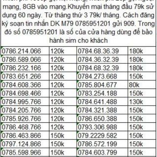 Sim Mobi giá rẻ (được lựa số)