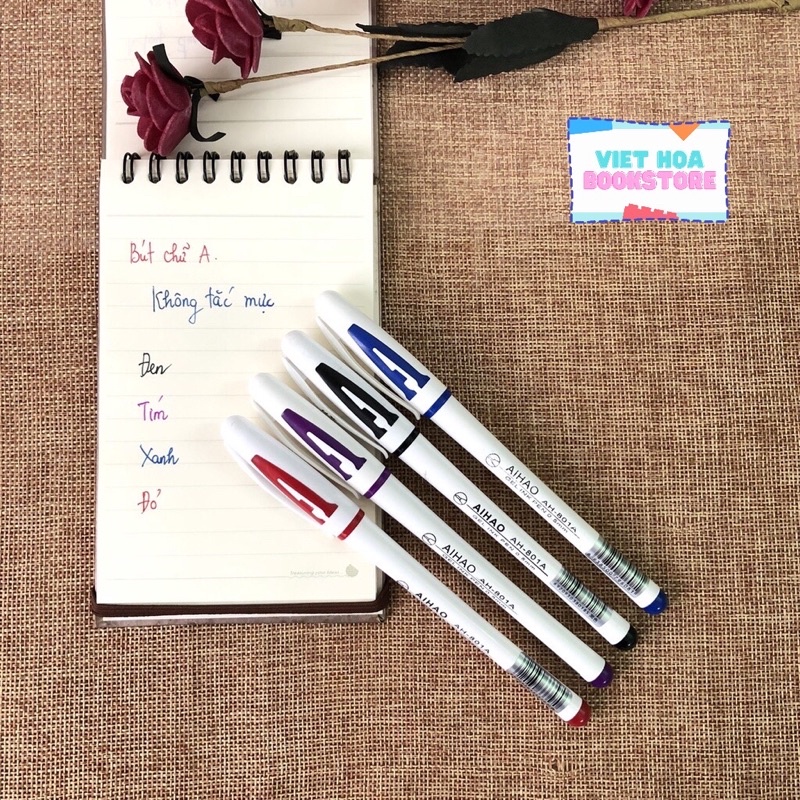 Bút Gel Mực Nước Chữ A_Chính Hãng_Không Tắc, Chảy Mực_Viết Êm Trơn
