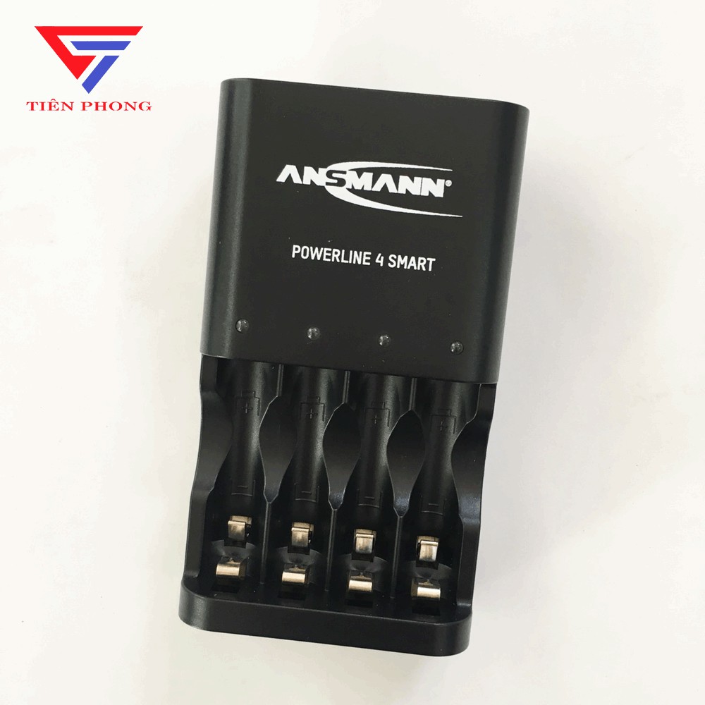 Máy Sạc Ansmann Powerline 4 Smart - Sạc 4 pin tiểu đũa Hàng Chính Hãng