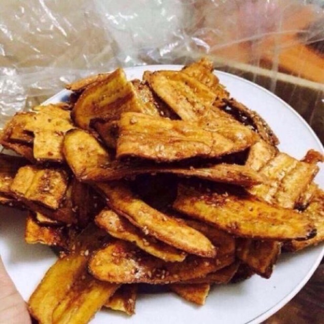 500gr chuối sấy mè vừng thơm ngon giòn tan