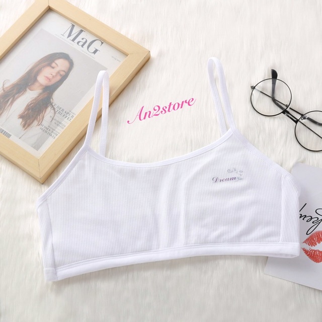 Áo lá bé gái không đệm không gọng 【loại tốt】 - áo 2 dây cho học sinh nữ chất vải cotton thông thoáng