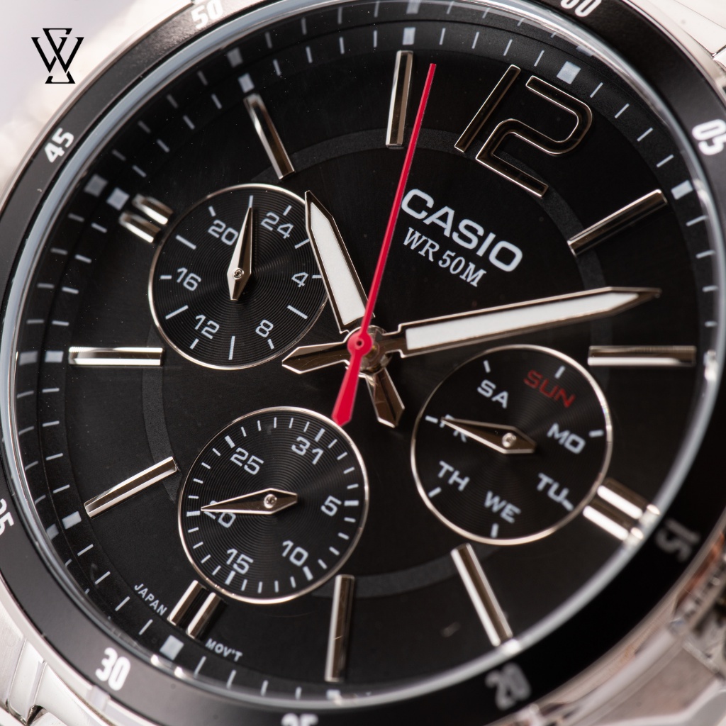 Đồng Hồ Quartz Nam Casio WATCHSTORE MTP-1374D-1AVDF Thiết Kế Mặt Kính Khoáng 43.5mm, Dây Kim Loại Và Vỏ Thép Không Gỉ
