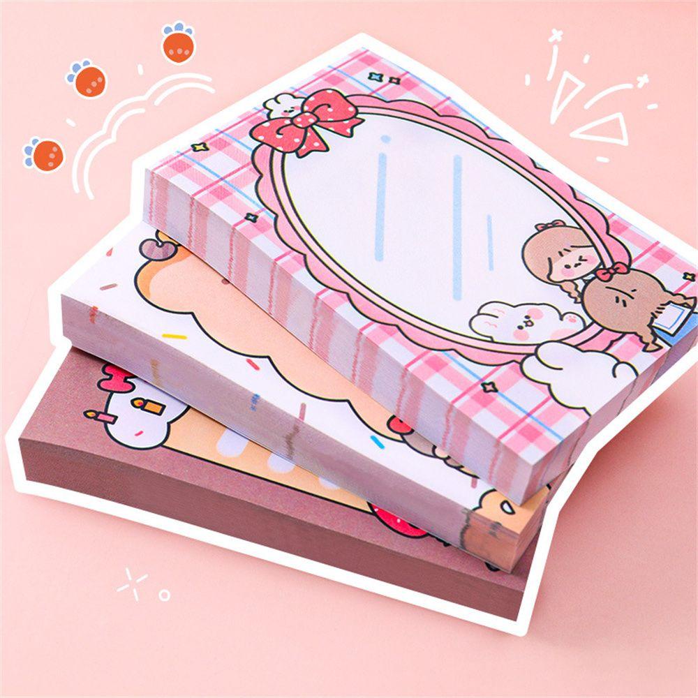 Set 80 Tấm Giấy Ghi Chú Họa Tiết Cô Gái Hoạt Hình AUGUSTINE Dễ Thương Dùng Trang Trí Sổ Tay
