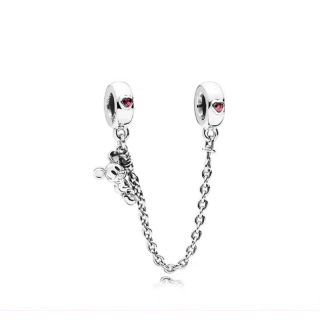 DISNEY Dây Xích An Toàn Bằng Bạc 925 In Hình Chuột Minnie Xinh Xắn