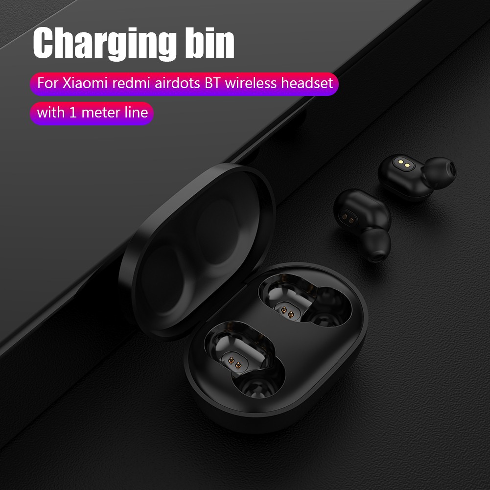 1 Bộ Vỏ Bảo Vệ Hộp Sạc Tai Nghe Không Dây Kèm Cáp Usb Cho Xiaomi Redmi Airdots Tws