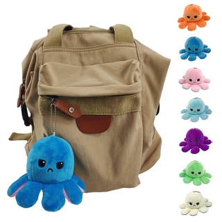 【In store】TikTok Double Sided Flipped Cartoon Octopus Plush Doll with Keychain Bag Pendant Gift