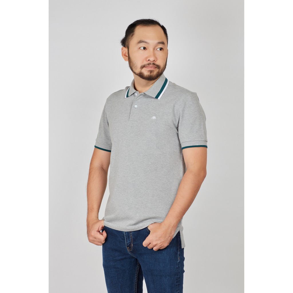 Áo Thun Polo nam mattana Slim Fit xám trơn MPM83200417707321