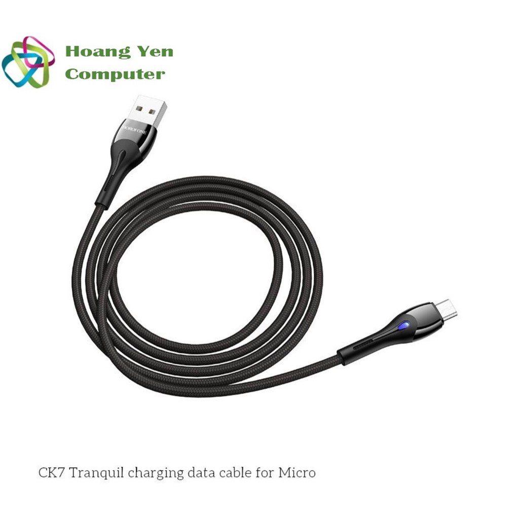 Cáp Sạc MICRO USB Borofone CK7 Dài 1M Dây Dù Cho Android - BH 12 Tháng 1 đổi 1 (MÀU SẮC NGẪU NHIÊN) - Hoàng Yến Computer